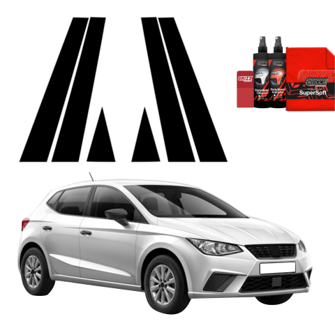 Bodyshield - Folie de protecție neagră 6in1 pentru coloana B-C - Seat Ibiza (2021-2026)