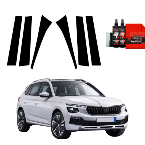 Bodyshield - Folie de protecție neagră 6în1 pentru coloana B-C - Skoda Kamiq (2019-2025)