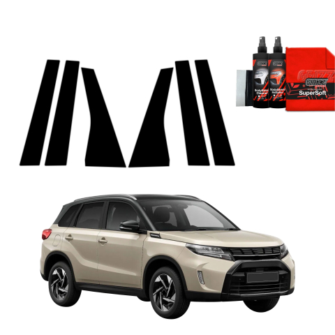 Bodyshield - Folie de protecție neagră 6în1 pentru coloana B-C - Suzuki Vitara Facelift (2024-2026)