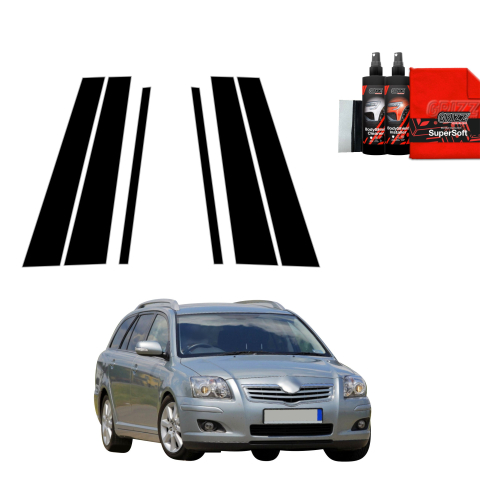 Bodyshield - Folie de protecție neagră 6în1 pentru coloana B-C - Toyota Avensis Kombi (2003-2009)