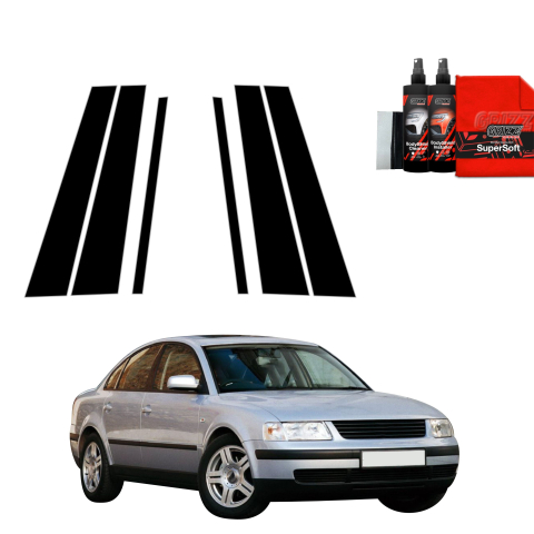 Bodyshield - Folie de protecție neagră 6în1 pentru coloana B-C - Volkswagen Passat B5 Sedan (1996-2000)