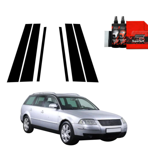 Bodyshield - Folie de protecție neagră 6în1 pentru coloana B-C - Volkswagen Passat B5 Variant Facelifting (2000-2005)
