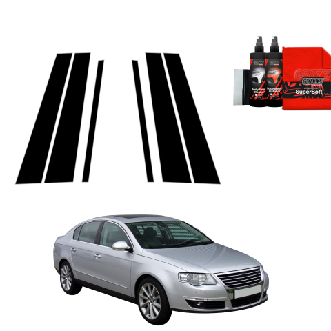 Bodyshield - Folie de protecție neagră 6în1 pentru coloana B-C - Volkswagen Passat B6 Sedan (2005-2010)