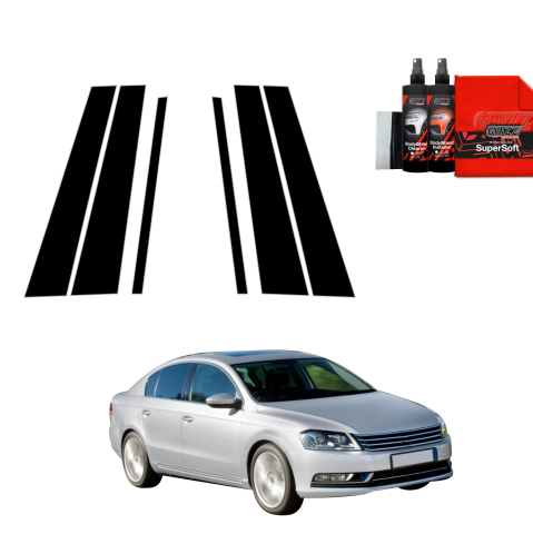 Bodyshield - Folie de protecție neagră 6în1 pentru coloana B-C - Volkswagen Passat B7 Sedan (2010-2014)