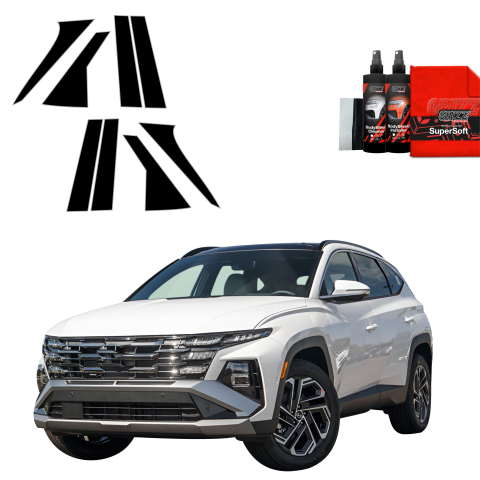 Bodyshield - Folie de protecție neagră 8în1 pentru coloana A-B-C - Hyundai Tucson Facelift (2024-2026)