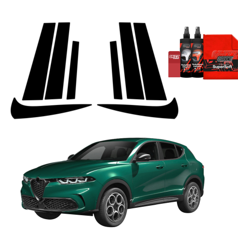 Bodyshield - Folie de protecție neagră 8în1 pentru coloana B-C - Alfa Romeo Tonale (2022-2026)