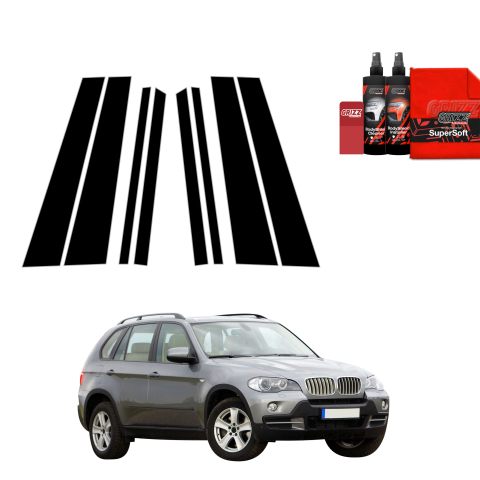 Bodyshield - Folie de protecție neagră 8în1 pentru coloana B-C - BMW X5 E70 SUV 5D (2006-2013)