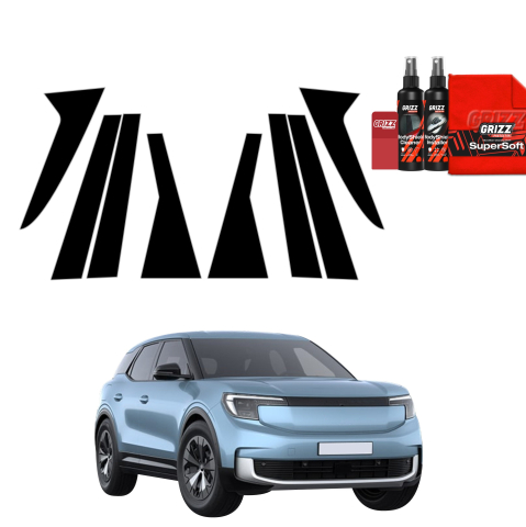 Bodyshield - Folie de protecție neagră 8în1 pentru coloana B-C - Ford Explorer EV (2024-2026)