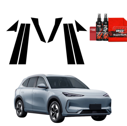 Bodyshield - Folie de protecție neagră 8în1 pentru coloana B-C - Geely EX5 (2025-2026)
