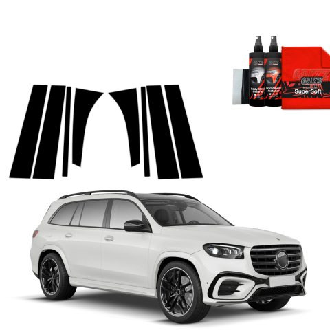 Bodyshield - Folie de protecție neagră 8în1 pentru coloana B-C - Mercedes GLS 450d (2023-2026)