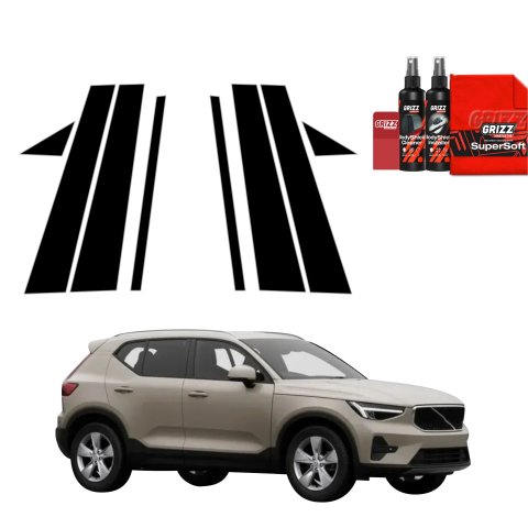 Bodyshield - Folie de protecție neagră 8în1 pentru coloana B - Volvo XC40 (2022-2026)