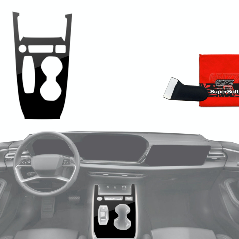 Folie interior - Folie de protecție pentru consola centrală - Audi A5 B10 (2025-2026) Negru lucios
