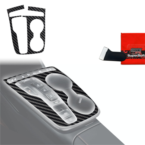 Folie interior - Folie de protecție pentru consola centrală - Hyundai Tucson N-Line (2021-2024) aspect carbon lucios