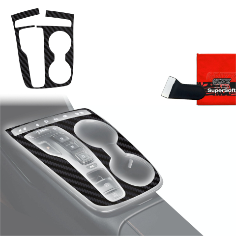 Folie interior - Folie de protecție pentru consola centrală - Hyundai Tucson N-Line (2021-2024) aspect carbon mat antifingerprint