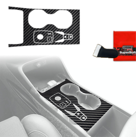 Folie interior - Folie de protecție pentru consola centrală - Volvo XC40 (2021-2026) Aspect carbon lucios