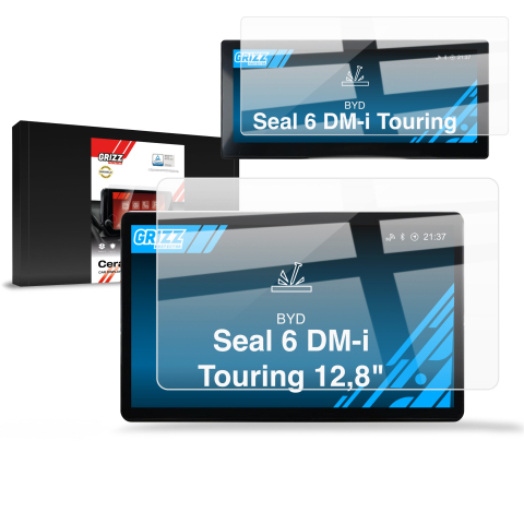 Folie Ecran - Folie de protecție pentru ecran 2în1 pentru BYD Seal 6 DM-i Touring 12,8" (2025-2026), folie pentru navigație, rezistentă la zgârieturi, clară