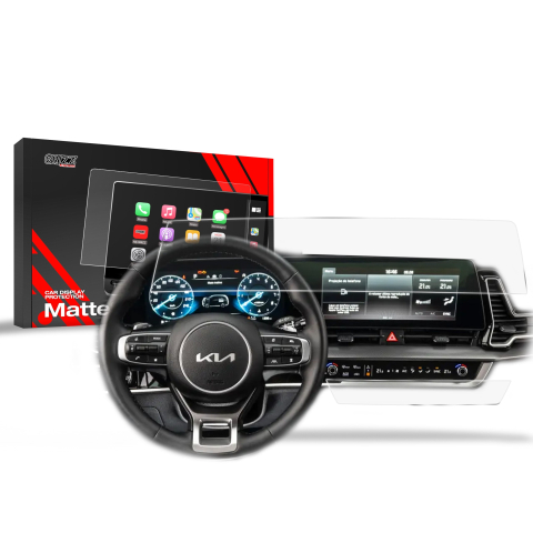 Folie Ecran - Folie de protecție pentru ecran 2în1 pentru Kia Sportage 5 ver. L (2021-2024) Anti-Amprentă, Mată