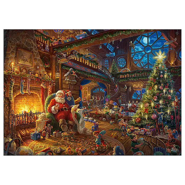 Puzzle Schmidt: Thomas Kinkade - Mos Craciun si spiridusii lui, 1000 piese, editie limitata [2]