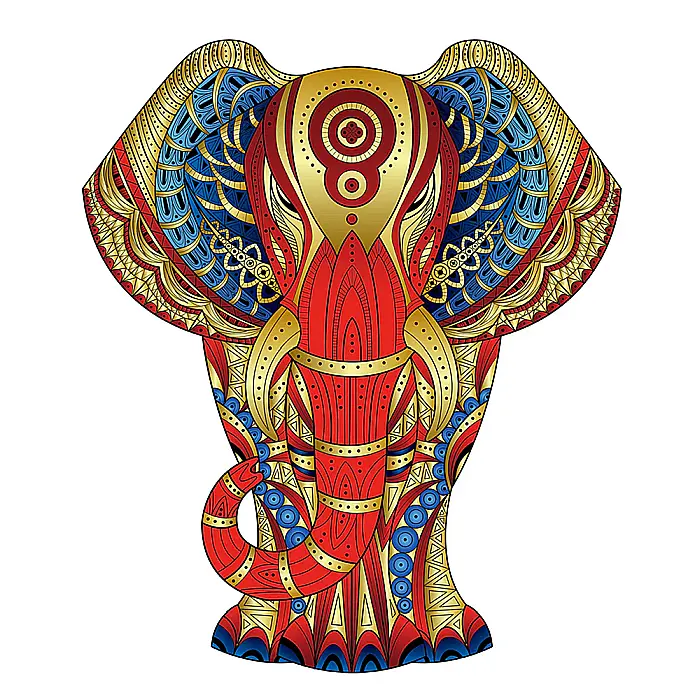Puzzle din lemn multicolorat - Elefant, 120 piese [2]
