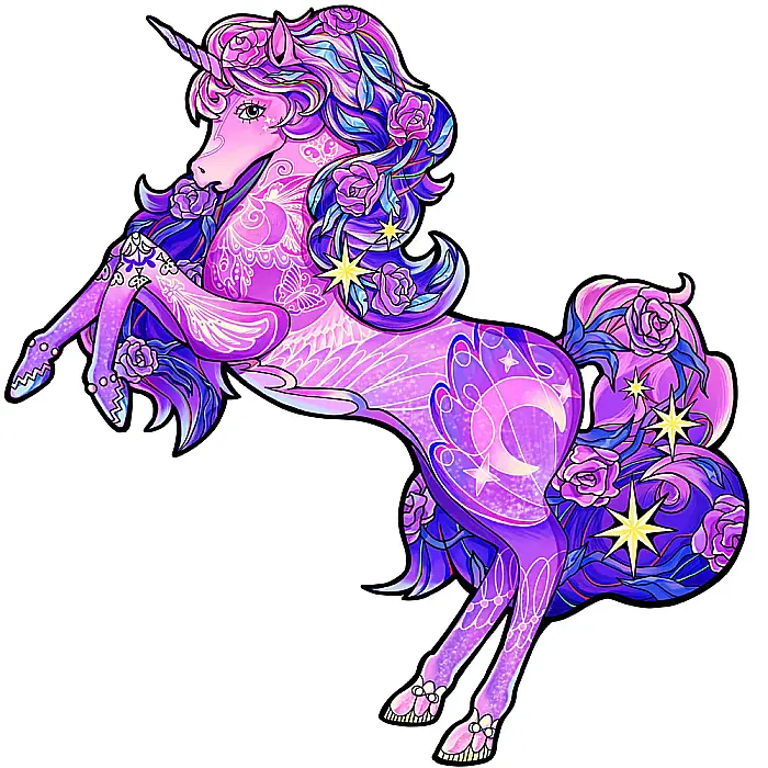 Puzzle din lemn multicolorat - Unicorn, 110 piese [3]