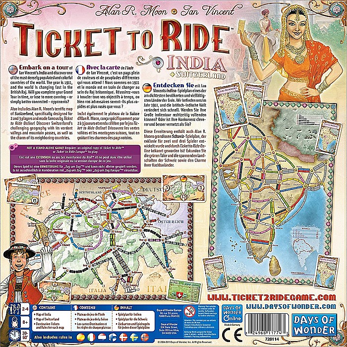 Ticket to Ride Map Collection India & Swiss [2]