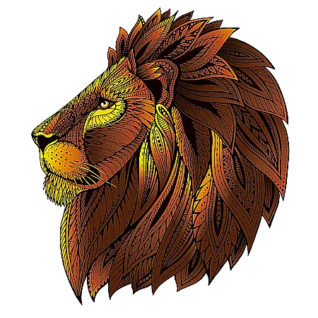 Puzzle din lemn multicolorat - Leu, 121 piese [2]