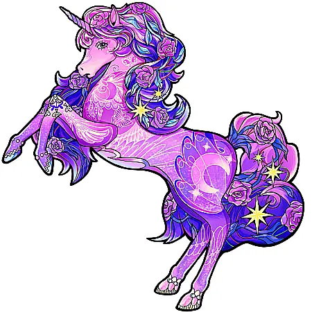 Puzzle din lemn multicolorat - Unicorn, 110 piese [2]