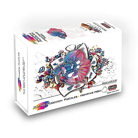 Puzzle - Puzzle din lemn multicolorat - Peste luptator, 112 piese