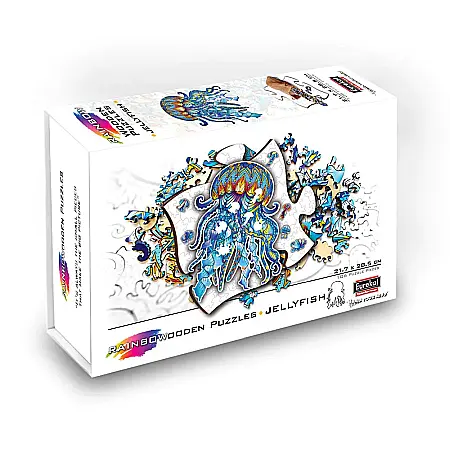 Puzzle - Puzzle din lemn multicolorat - Meduza, 106 piese