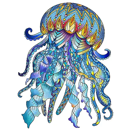 Puzzle din lemn multicolorat - Meduza, 106 piese [2]