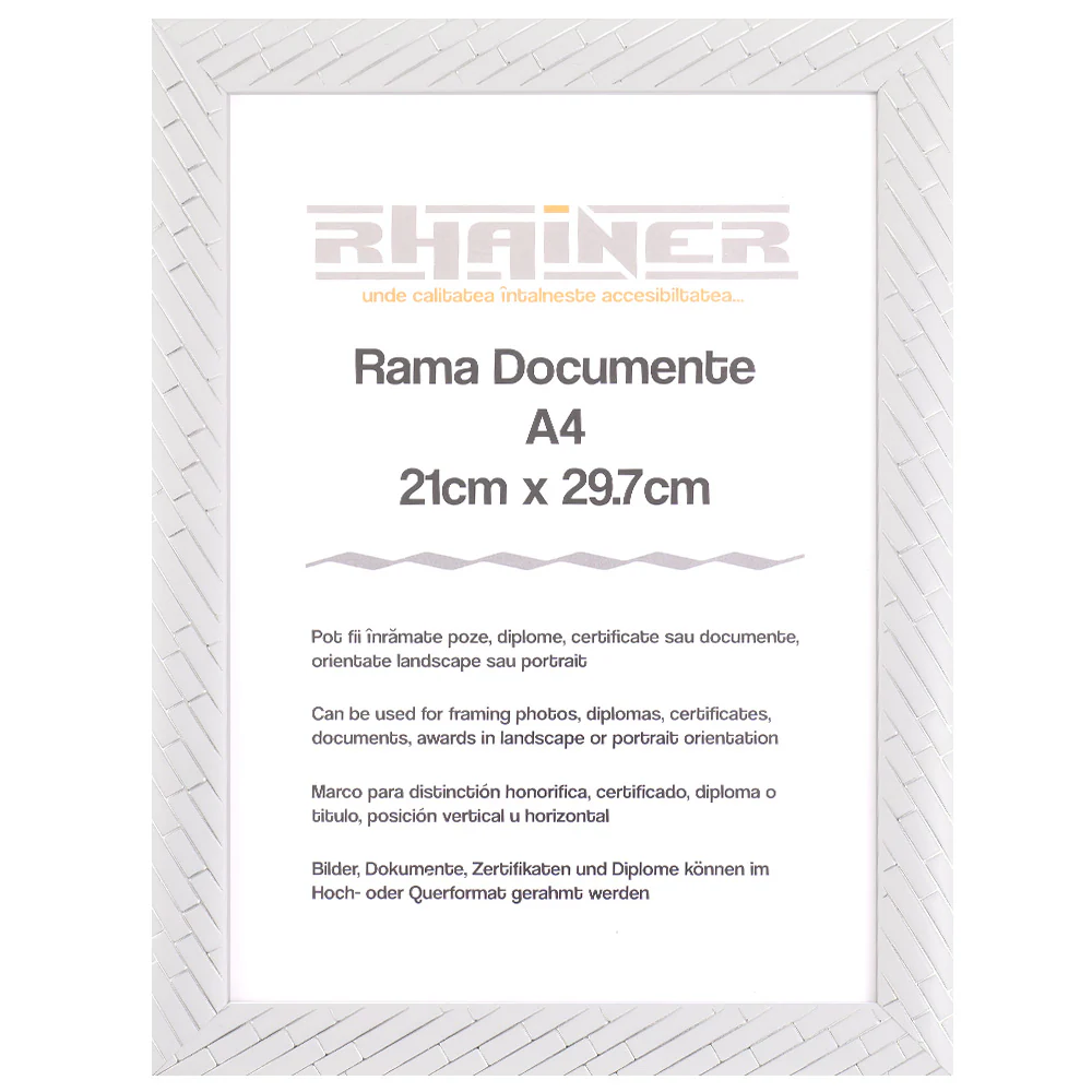 Rame foto A4 - Rama foto Barrio alb+argintiu A4