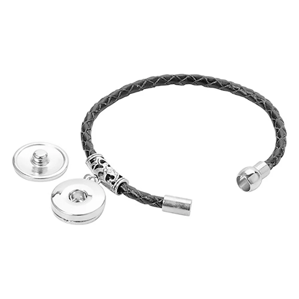 Diverse - Bratara de piele cu pandantiv  - neagra personalizata cu poza ta