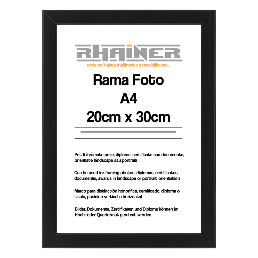 Rame foto A4 - Rama foto Madrid negru A4
