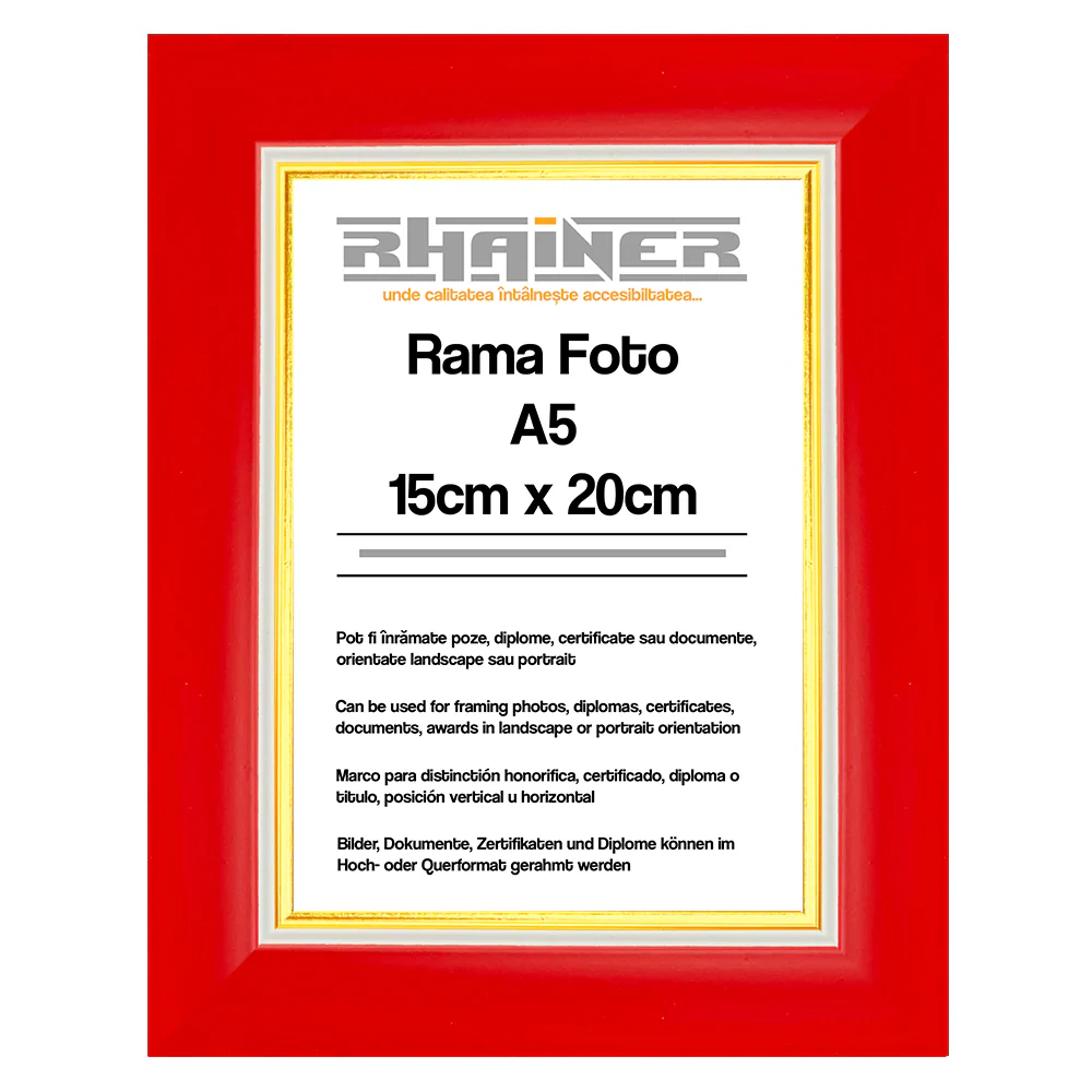 Rame foto - Rama foto Madrid rosu+auriu A5