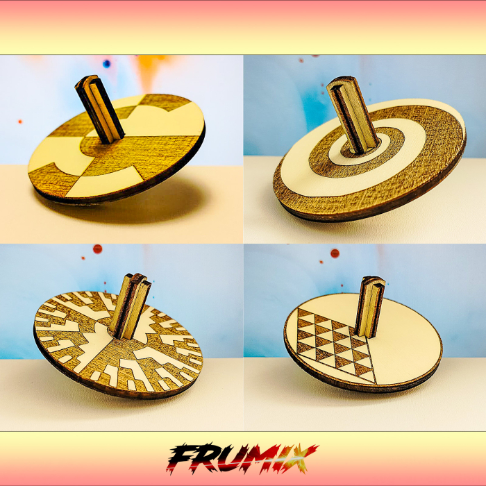 Set 4 Titireze din Lemn cu Iluzii Optice – Vol. 1 | FRUMIX [2]