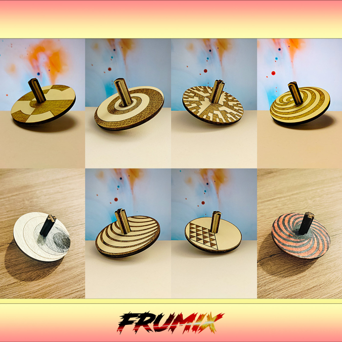Set 8 Titireze din Lemn cu Iluzii Optice | FRUMIX [2]