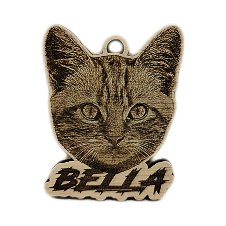 Produse - Breloc personalizat cu poza si nume animal de companie - Pisica