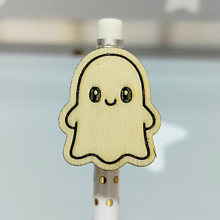 PRODUSE - Topper Creion Fantomă din Lemn – Halloween | FRUMIX