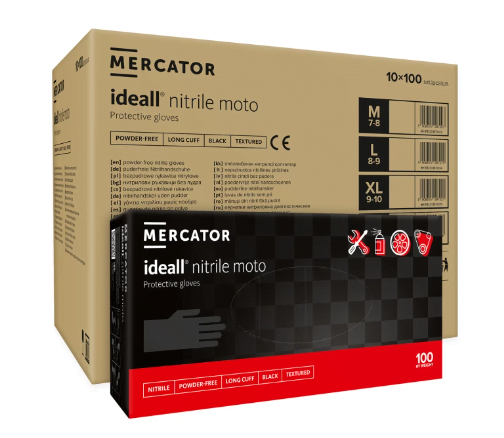 Mănuși Mecanici, din Nitril, Negre, Groase IDEALL MOTO BLACK mărime M [3]