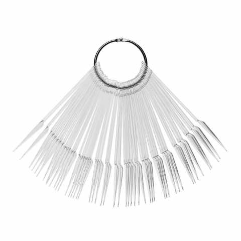 Paletar stiletto transparent pentru unghii – 50 bucăți cu inel