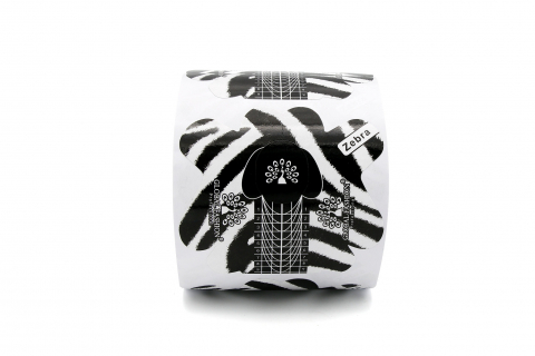 Oja Semipermanenta - Șabloane unghii construcție din hârtie, gel/acril, zebră, 300 bucăți