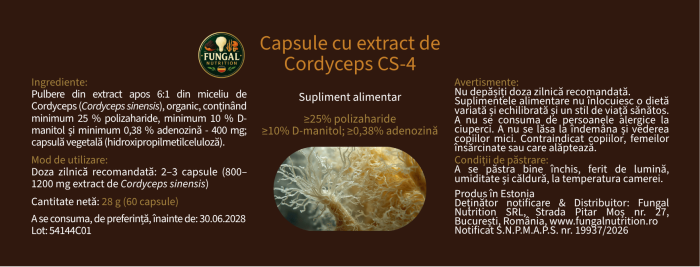 Capsule Cordyceps CS-4 – Energie și vitalitate | Fungal Nutrition [2]
