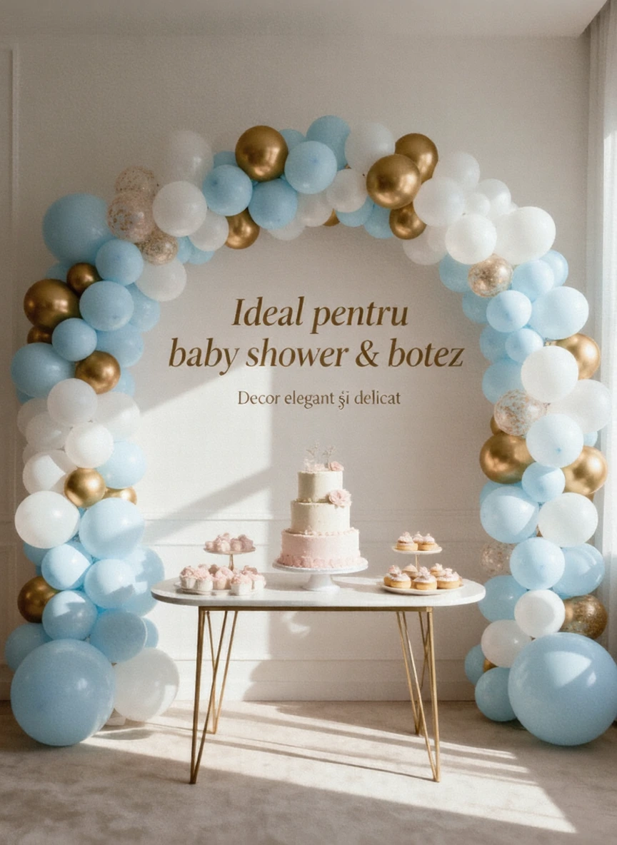 Set Baloane Latex Baby Blue Gemar [3]