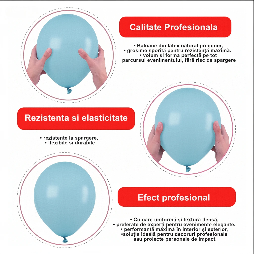 Set Baloane Latex Baby Blue Gemar [6]