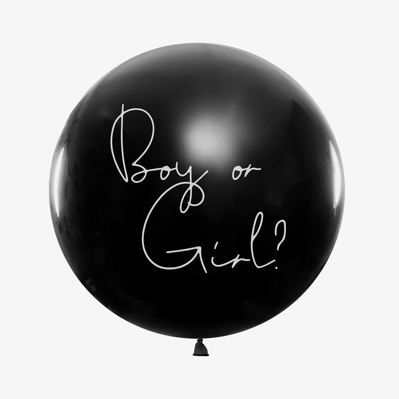 Balon latex inscriptionat Gender Reveal - Boy or Girl? 90 cm cu confetti albastre [2]