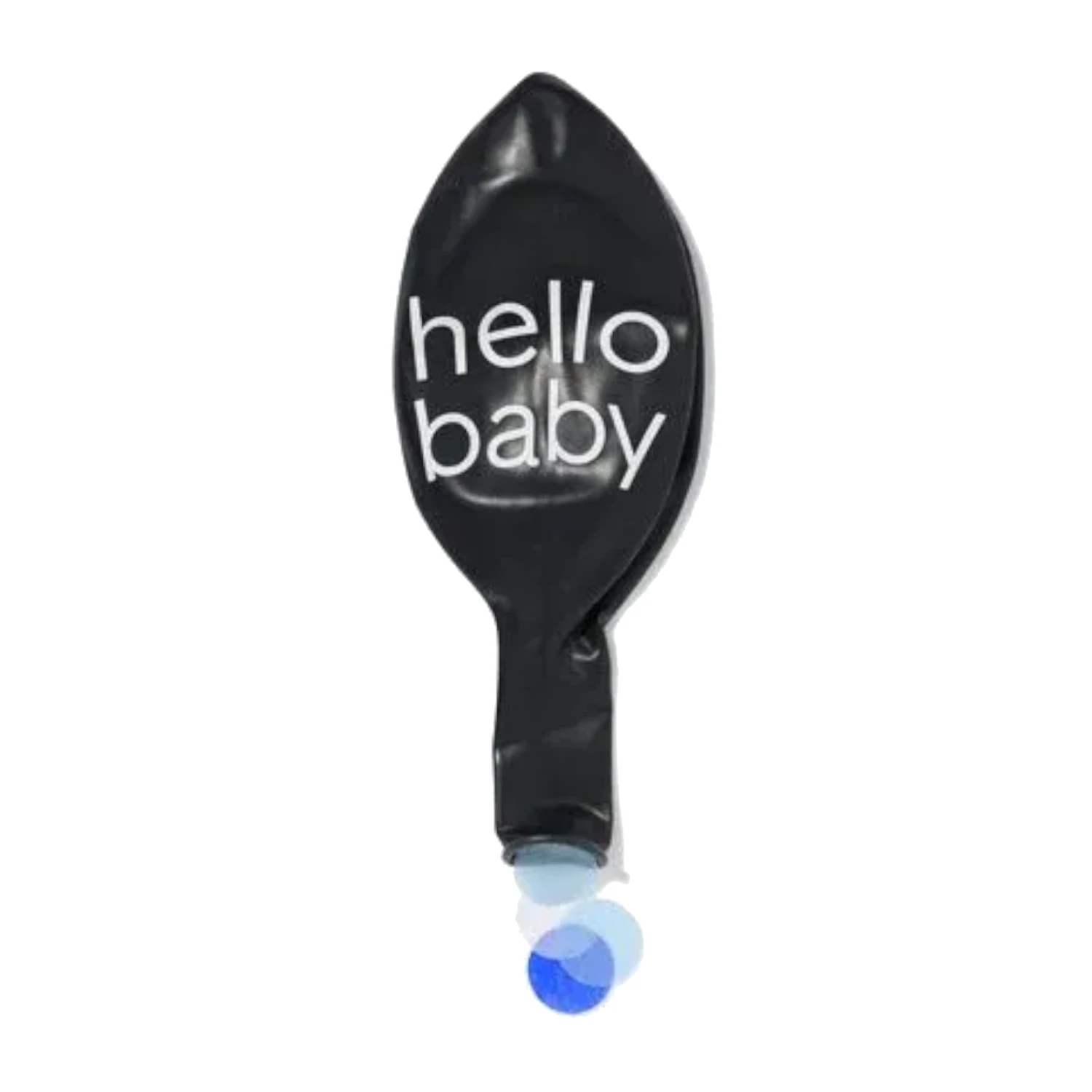 Balon latex inscriptionat Gender Reveal - Hallo Baby 90 cm cu confetti albastre [3]
