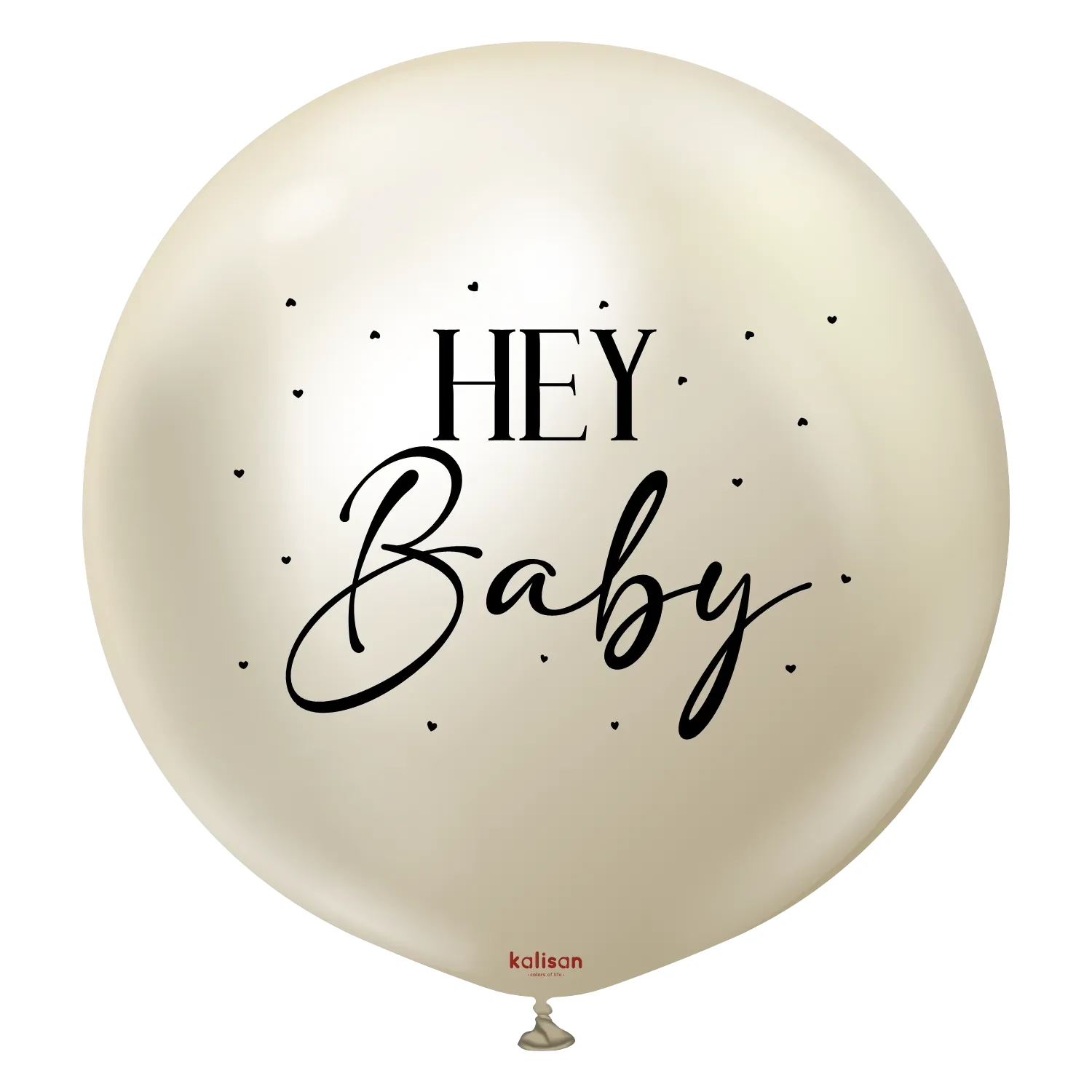 Balon latex inscriptionat Gender Reveal - Hey Baby Mirror White Gold [1]