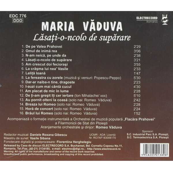 CD  Maria Vaduva - Lasati-o-ncolo de suparare [2]