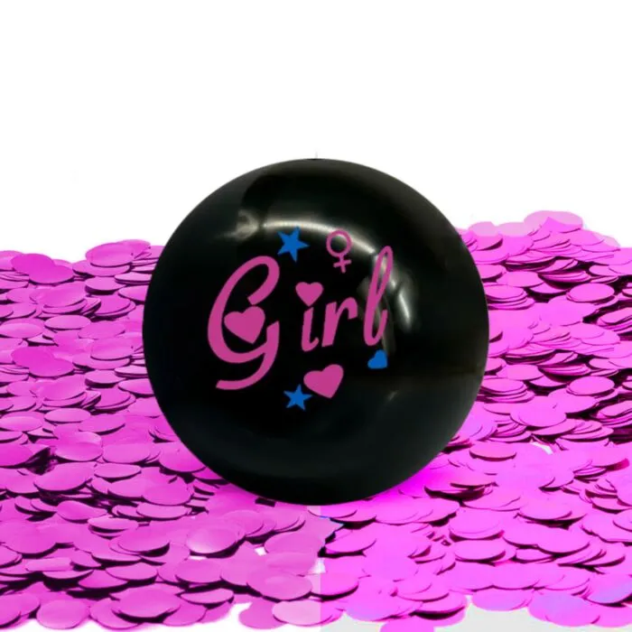 Minge pentru Gender Reveal cu confetti roz [1]