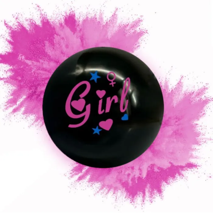 Minge  plastic pentru Gender Reveal cu pudra roz [1]